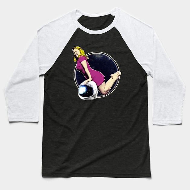 Pinup a Space Siren Baseball T-Shirt by Flush Gorden